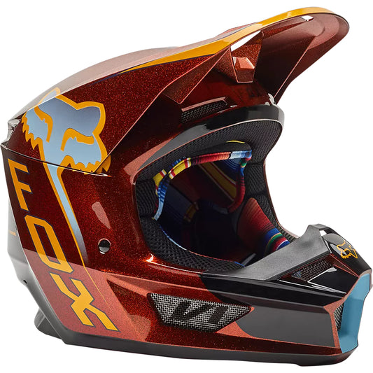 Casco Moto Niño V1 CNTRO Naranjo Fox