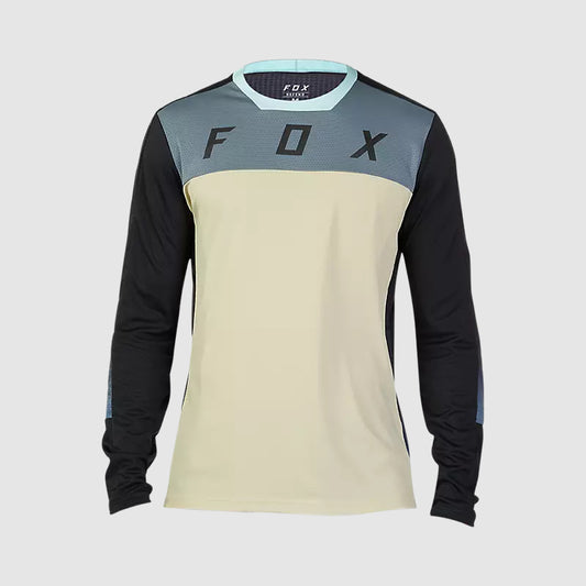 Polera Bicicleta Defend Cekt Manga Larga Crema Fox