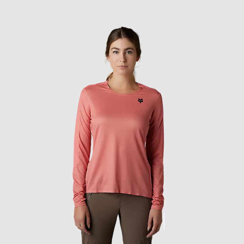 Polera Bicicleta Mujer Flexair Ascent Manga Larga Salmón Fox