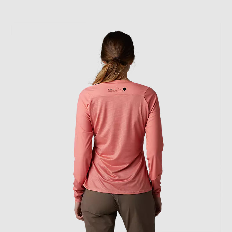 Polera Bicicleta Mujer Flexair Ascent Manga Larga Salmón Fox