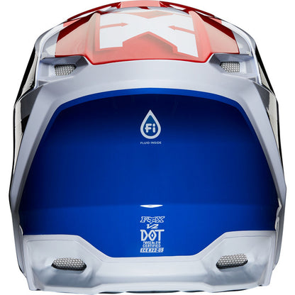 Casco Moto Niño V2 Hayl Azul/Rojo Fox