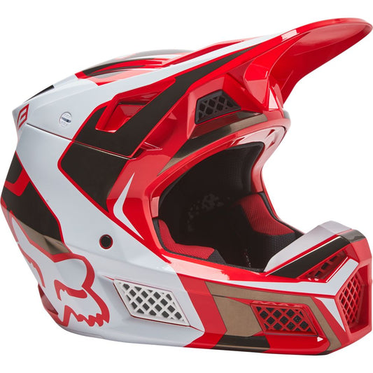 Casco Moto V3 RS MIRER ECE Rojo/Blanco Fox