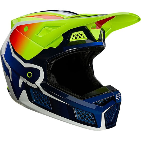 Casco Moto V3 Rs Wired Amarillo Fluor Fox