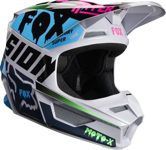 Casco Moto Niño V1 Czar Gris Fox