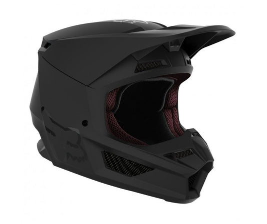 Casco Moto Niño V1 Matte Black Negro Fox