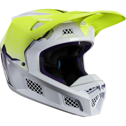 Casco Moto V3 Honr Le Amarillo Fluor Fox