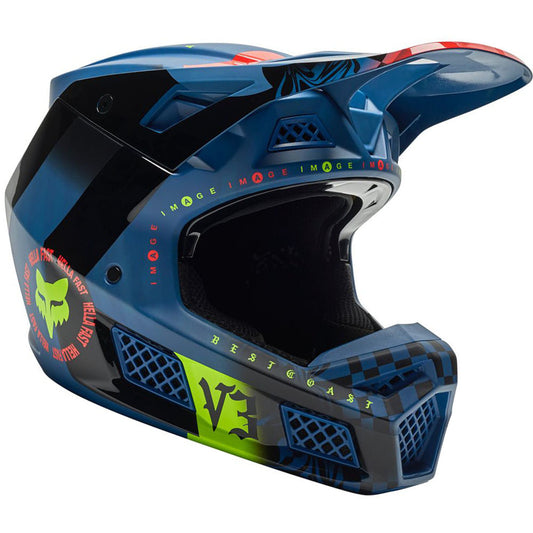 Casco Moto V3 Rs Mawlr Ece Azul Fox