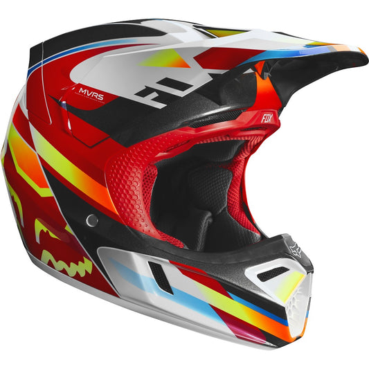 Casco Moto V3 Motif Rojo Amarillo Fox