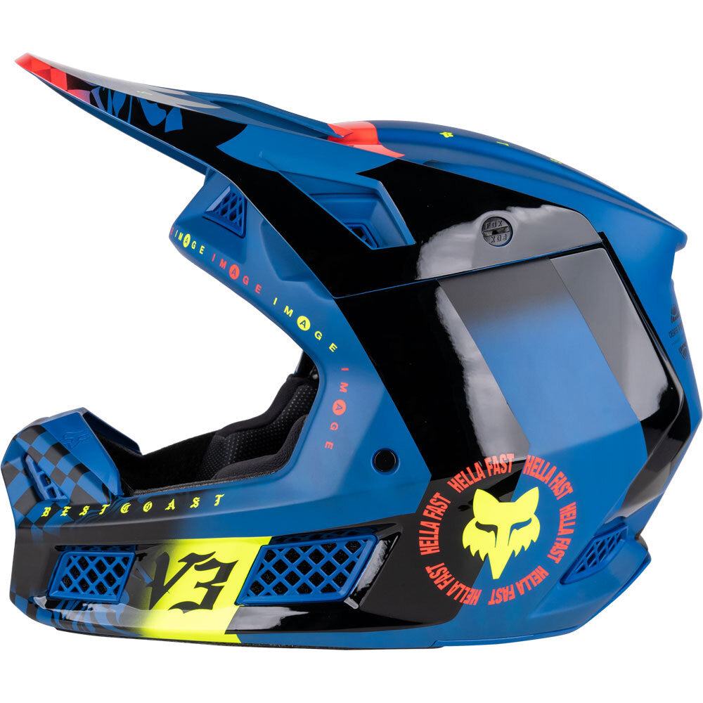 Casco Moto V3 Rs Mawlr Ece Azul Fox