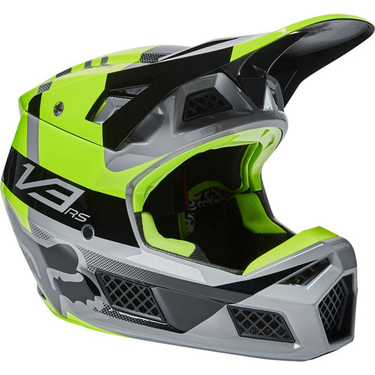 Casco Moto V3 RS RIET ECE Gris/Amarillo Fox