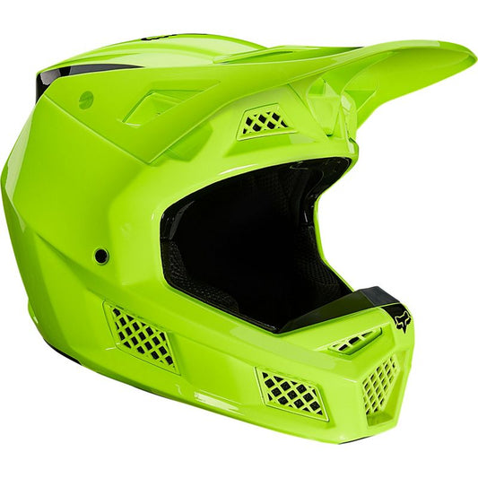 Casco Moto V3 Psycosis Amarillo Fluor Fox