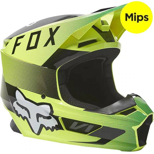 Casco Moto V1 Ridl Amarillo Fox