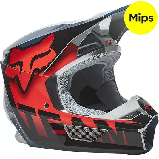 Casco Moto V1 Trice Gris/Naranjo Fox