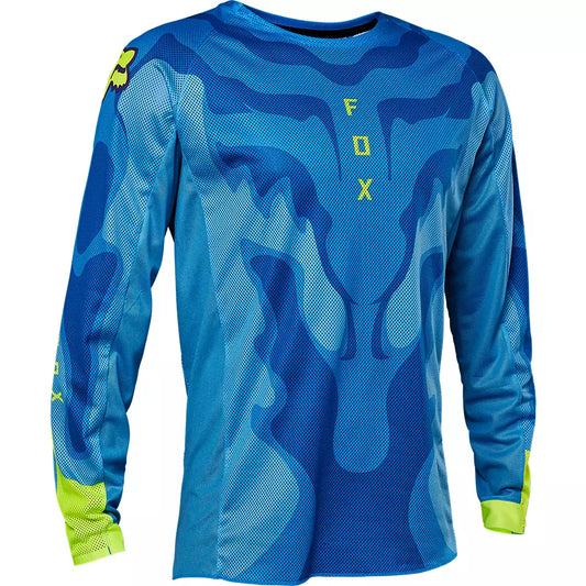 Polera Moto Airline Exo Azul/Amarillo Fox