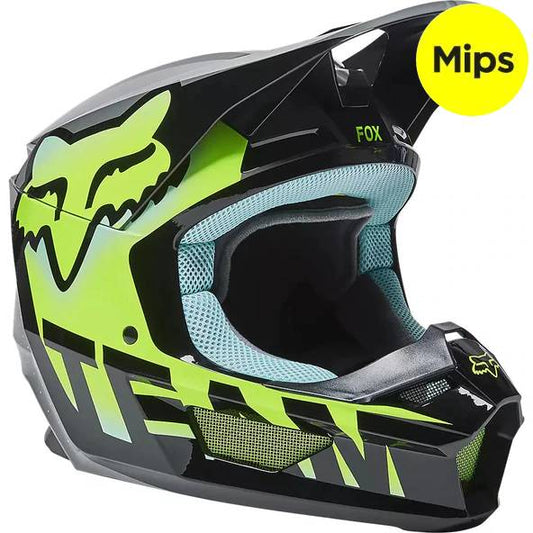 Casco Moto Niño V1 Trice Verde Fox