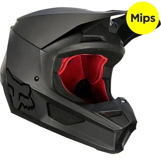 Casco Moto V1 Matte Black Negro Fox