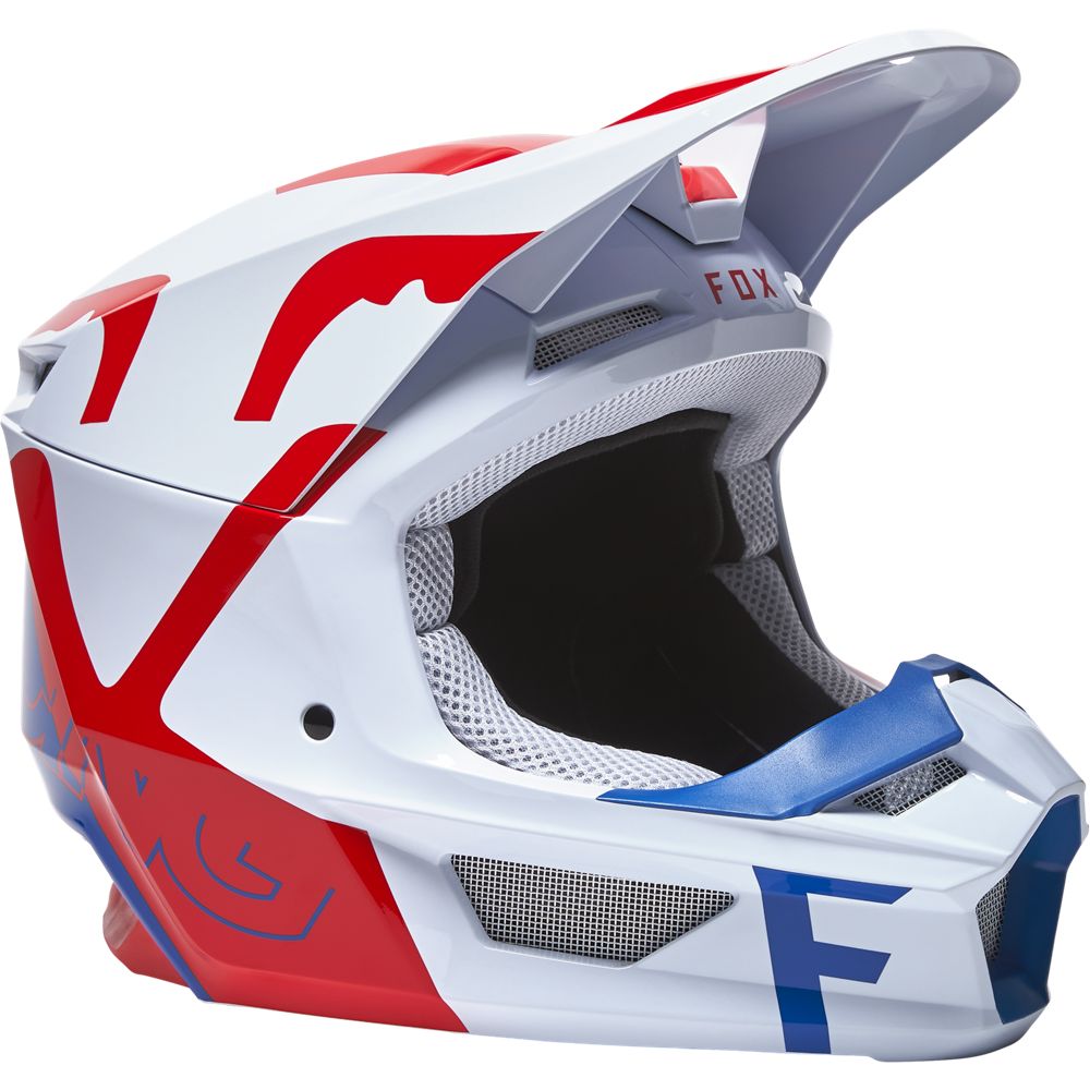 Casco Moto V1 Skew Blanco Fox