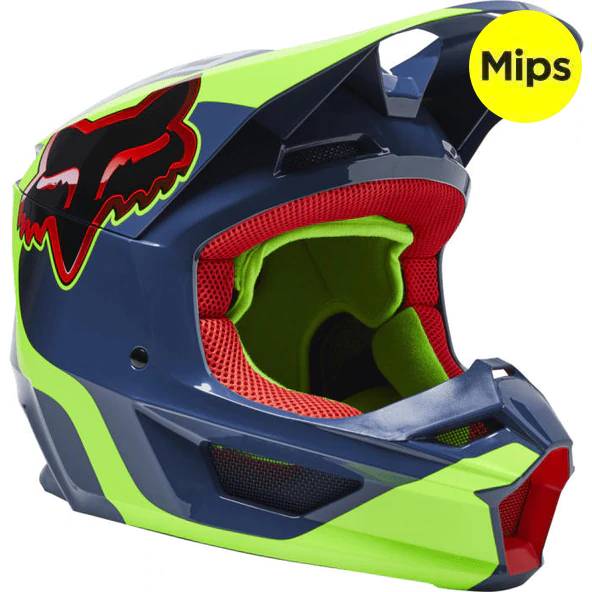 Casco Moto Niño V1 Venz Azul Fox