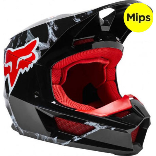 Casco Moto V1 Karrera Ece Negro/Rojo Fox