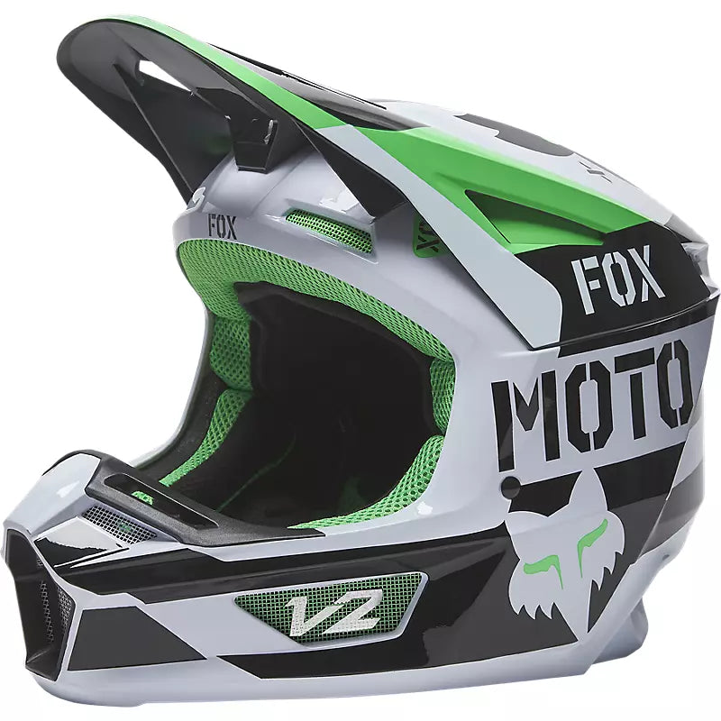 Casco Moto V2 Nobyl Blanco/Negro Fox