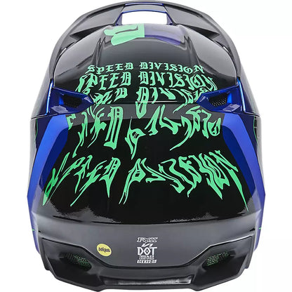 Casco Moto V1 Peril Azul Fox