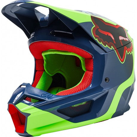 Casco Moto V1 Venz Ece Azul/Rojo/Verde Fox