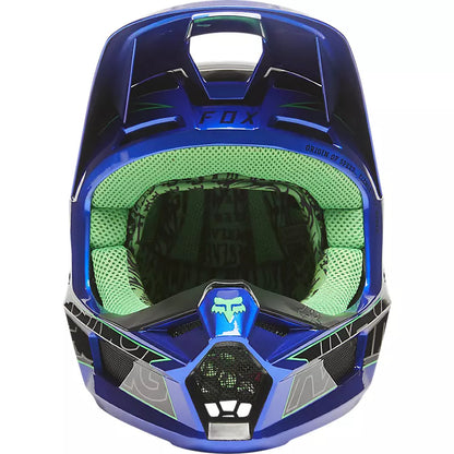 Casco Moto V1 Peril Azul Fox