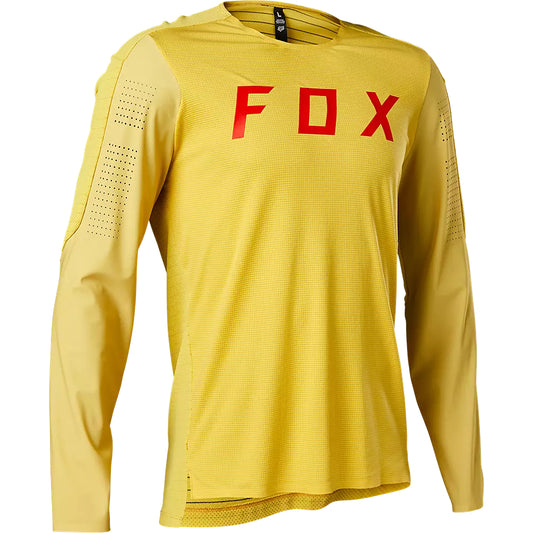 Polera Bicicleta Flexair Pro Manga Larga Amarillo Fox