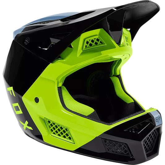 Casco Bicicleta Rampage Pro Carbon Mips™ Fuel Azul/Amarillo Fox