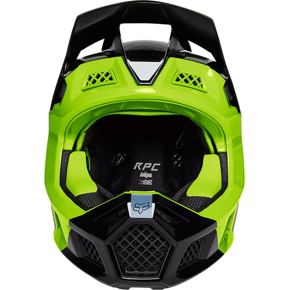 Casco Bicicleta Rampage Pro Carbon Mips™ Fuel Azul/Amarillo Fox