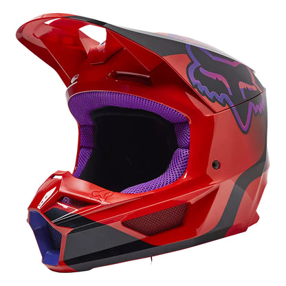 Casco Moto V1 Venz Rojo/Morado Fox