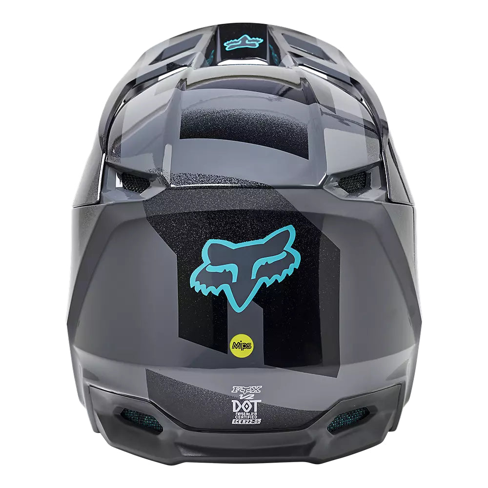 Casco Moto V2 RKANE Gris/Amarillo Fox