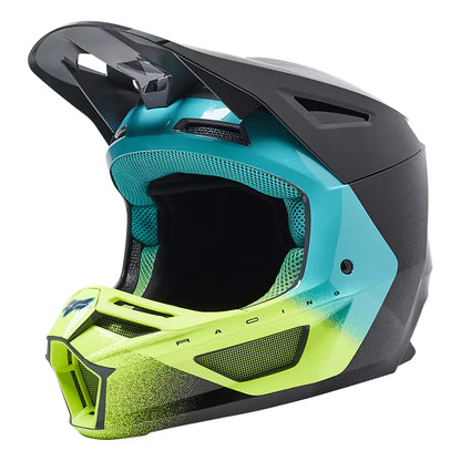 Casco Moto V2 RKANE Gris/Amarillo Fox