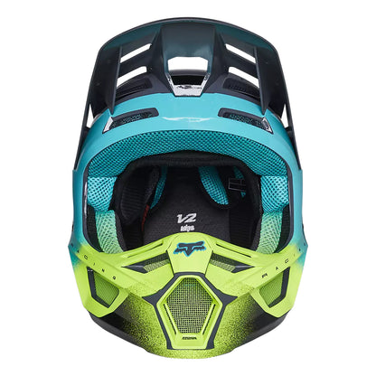 Casco Moto V2 RKANE Gris/Amarillo Fox