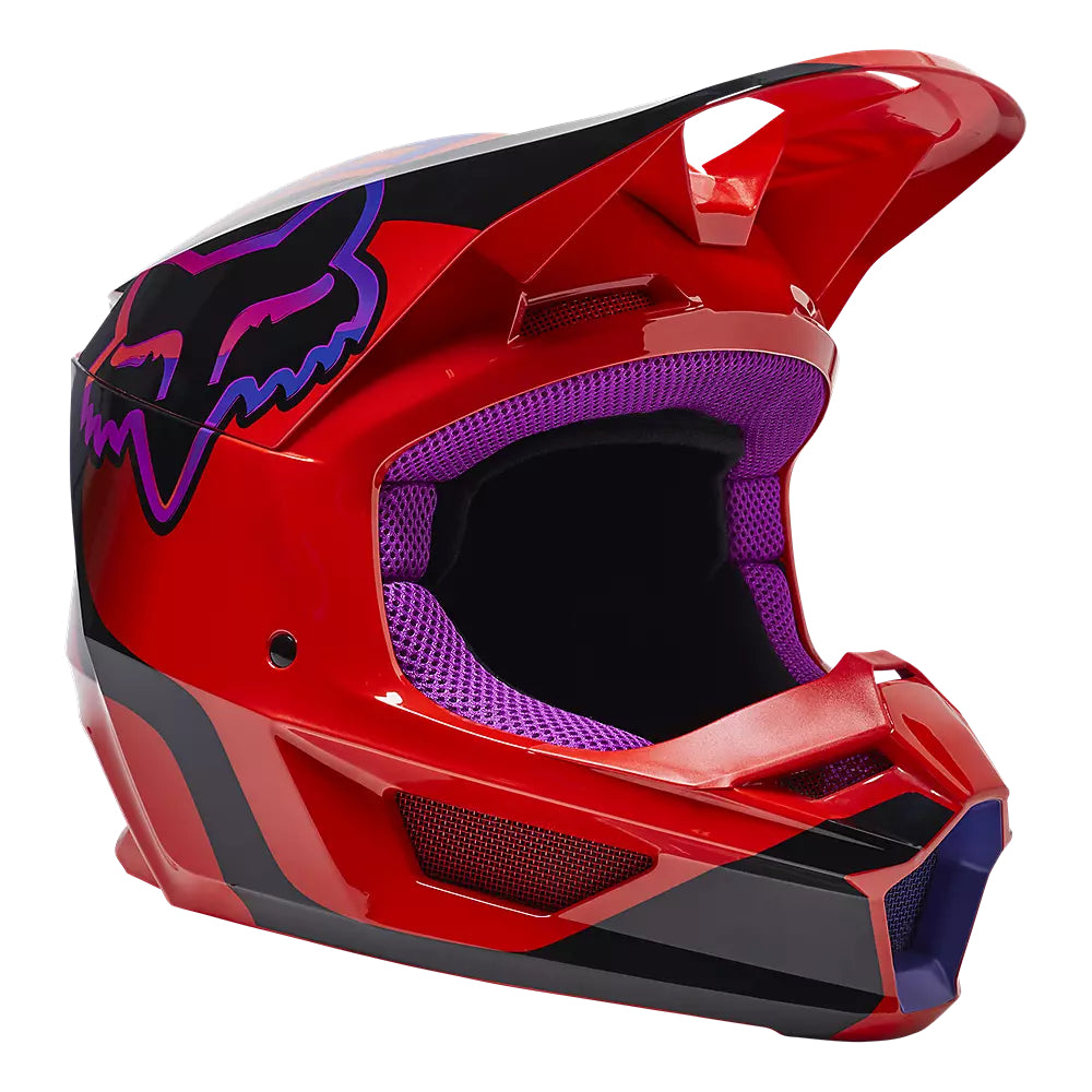 Casco Moto V1 Venz Rojo/Morado Fox