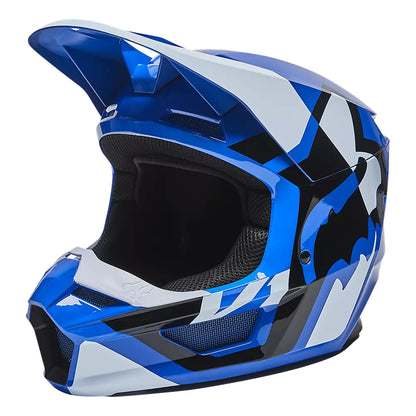 Casco Moto Niño V1 Lux Azul Fox