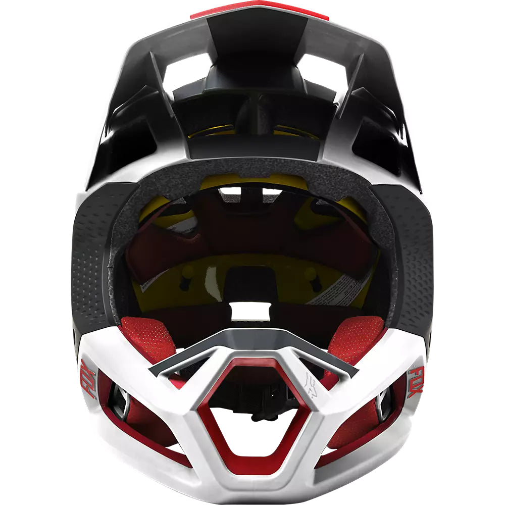 Casco Bicicleta Proframe Blocked Blanco/Negro/Rojo Fox