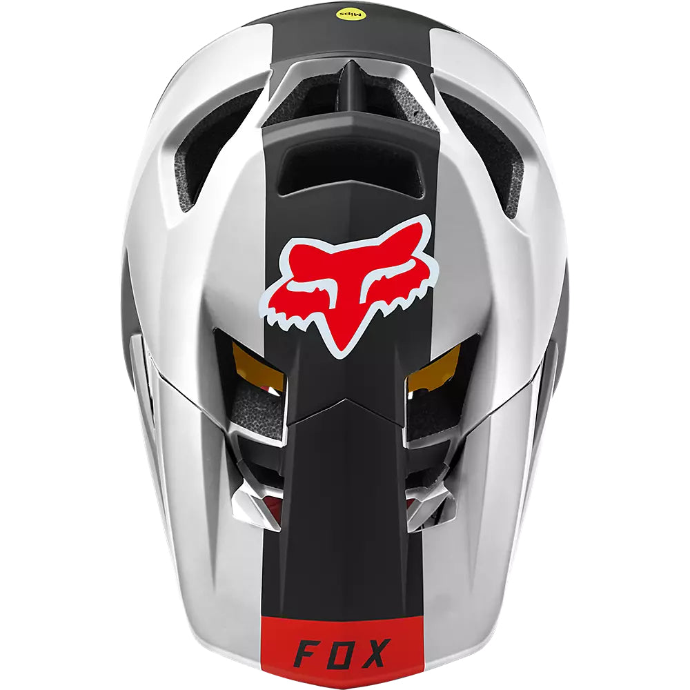 Casco Bicicleta Proframe Blocked Blanco/Negro/Rojo Fox