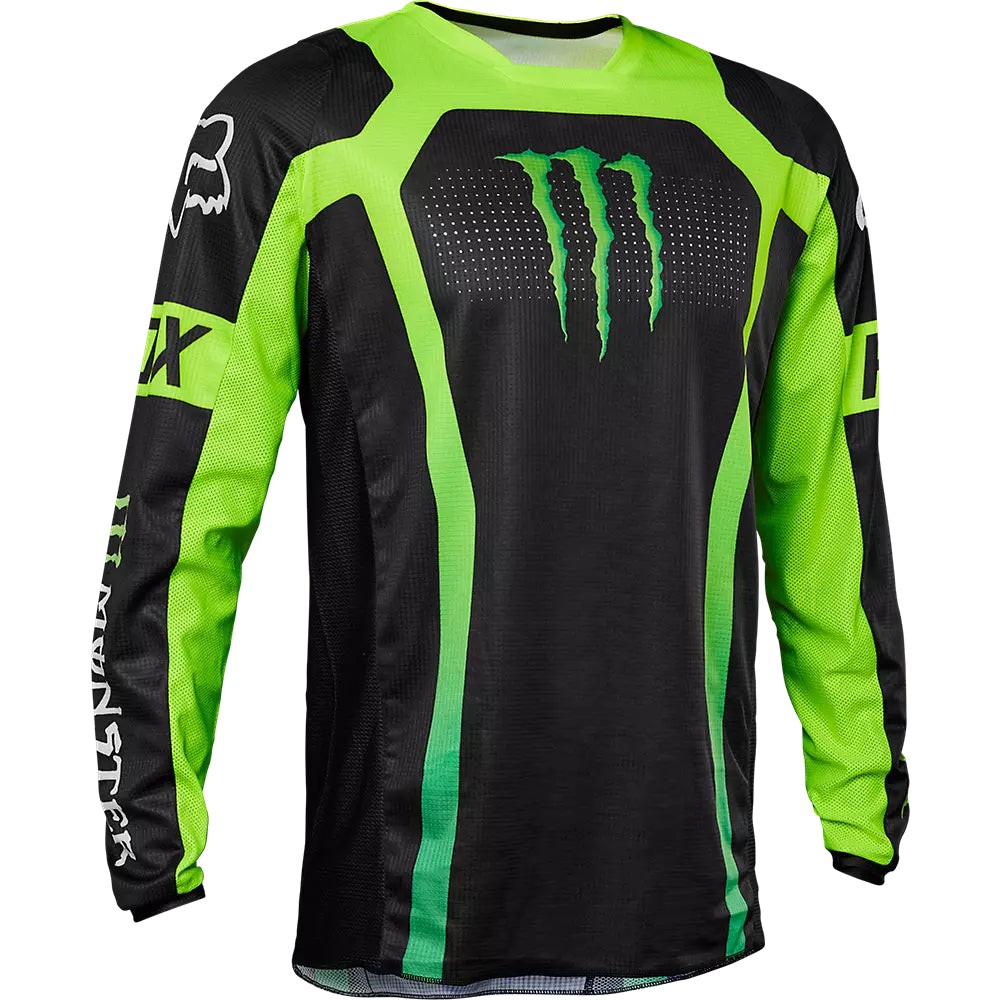 Polera Moto 180 Monster Negro/Verde Fox