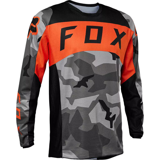 Polera Moto 180 BKNR Camo Gris/Naranjo Fox