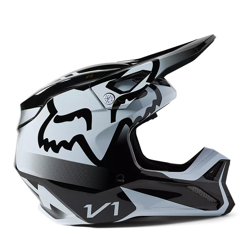 Casco Moto V1 Leed Negro/Blanco Fox