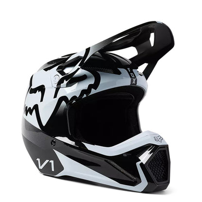 Casco Moto V1 Leed Negro/Blanco Fox