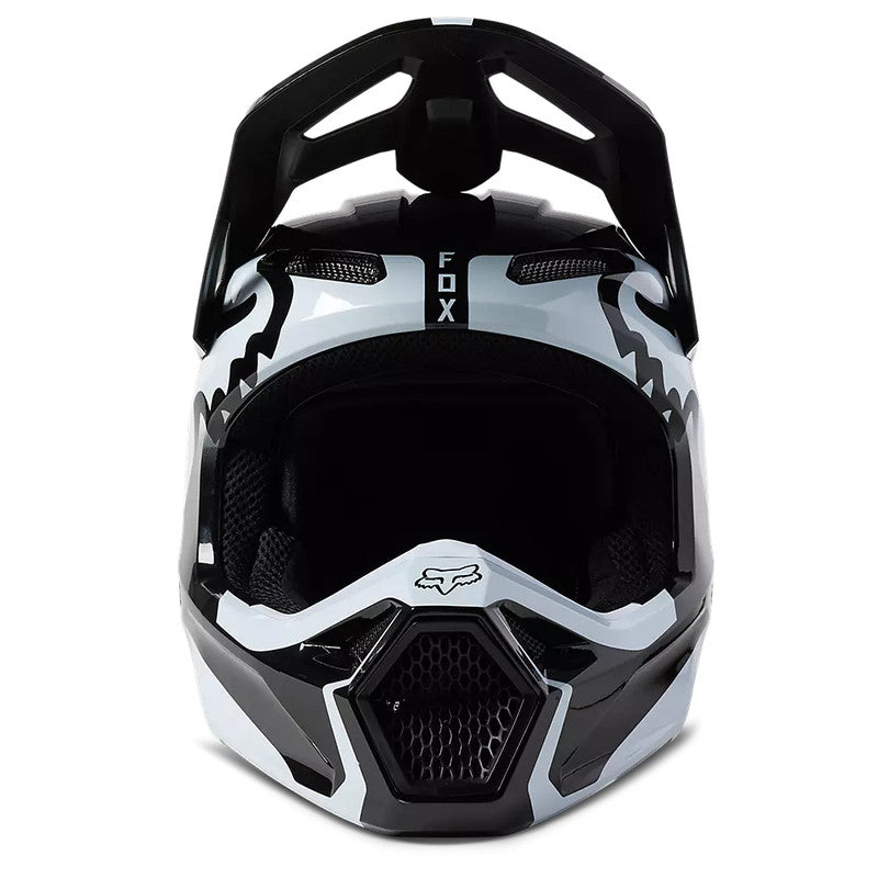 Casco Moto V1 Leed Negro/Blanco Fox