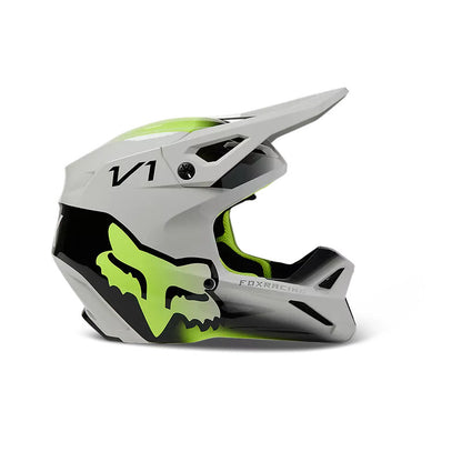 Casco Moto Niño V1 Toxsyk Gris/Amarillo Fox