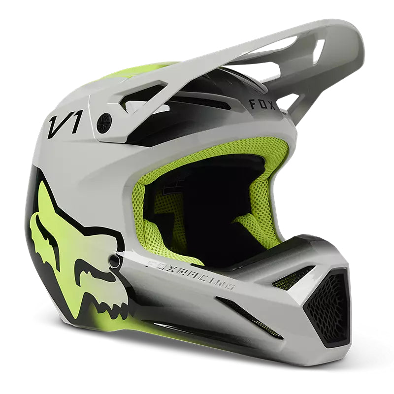 Casco Moto Niño V1 Toxsyk Gris/Amarillo Fox