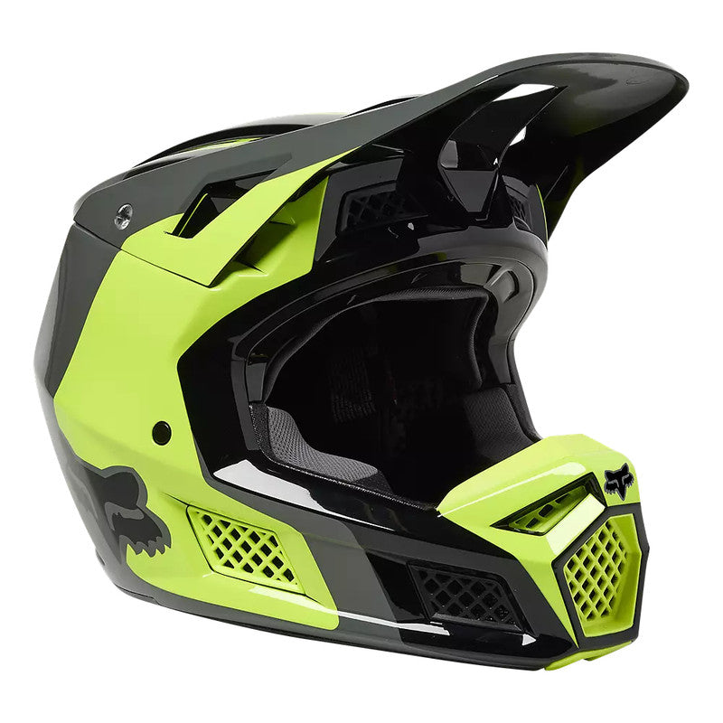 Casco Moto V3 RS Efekt Amarillo/Negro Fox