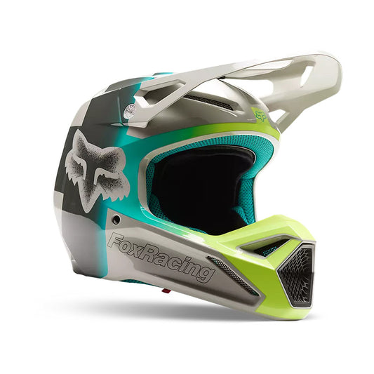 Casco Moto V1 Horyzn Gris/Negro/Amarillo Fox