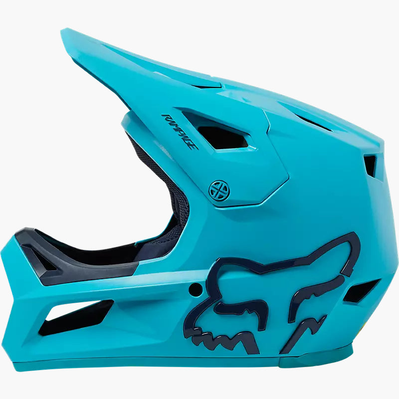 Casco Bicicleta Niño Rampage Celeste Fox