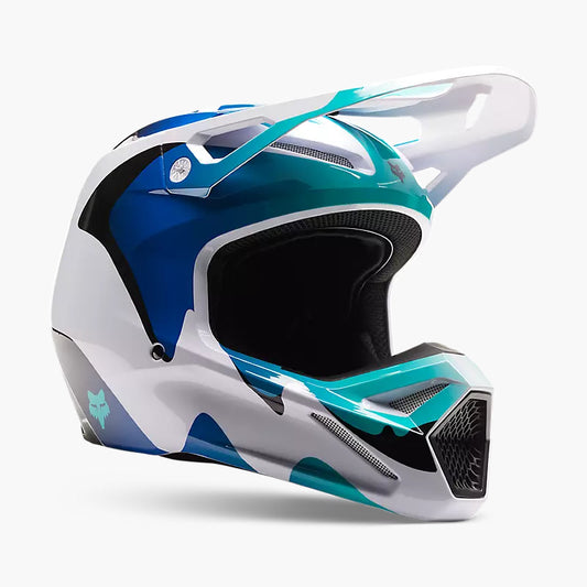 Casco Moto V1 Kozmik Azul/Blanco Fox