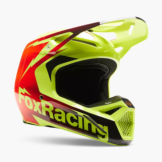 Casco Moto V1 Statk Amarillo/Rojo Fox